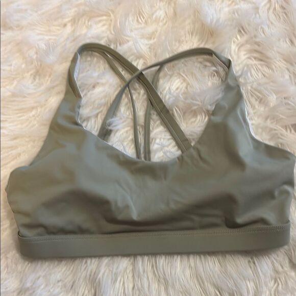 Olive Green Women's Sports Bra - Picture 1 of 6